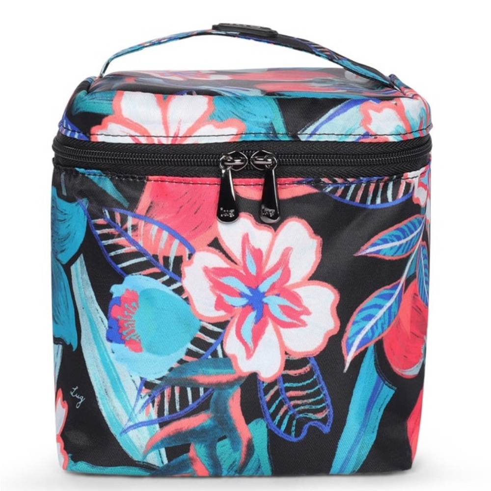 Lug Floral Cosmetic Bag - Black and Multicolor